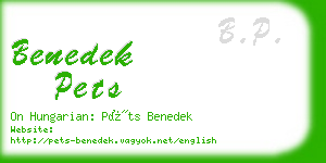 benedek pets business card